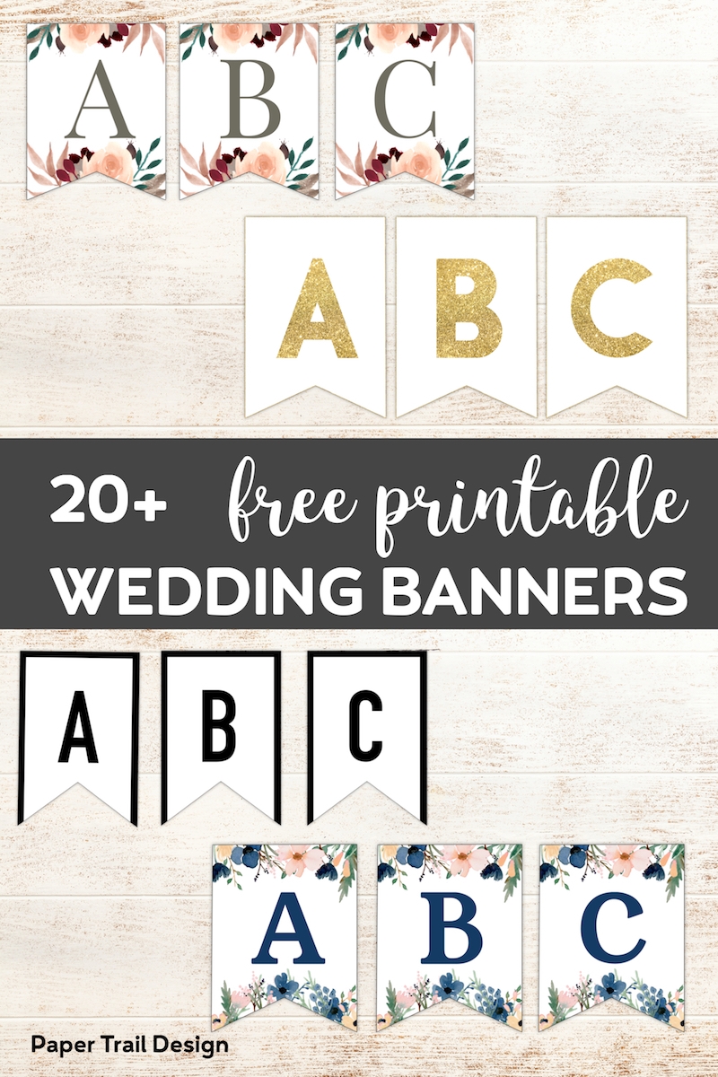 Free Printable Wedding Banners Paper Trail Design