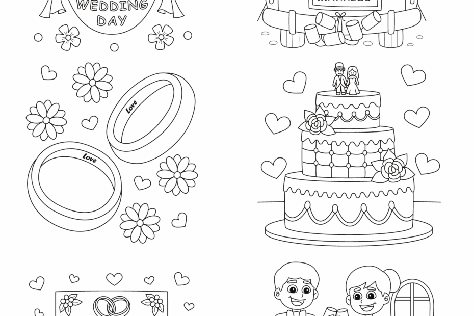 Free Printable Wedding Coloring Pages Two Kids And A Coupon