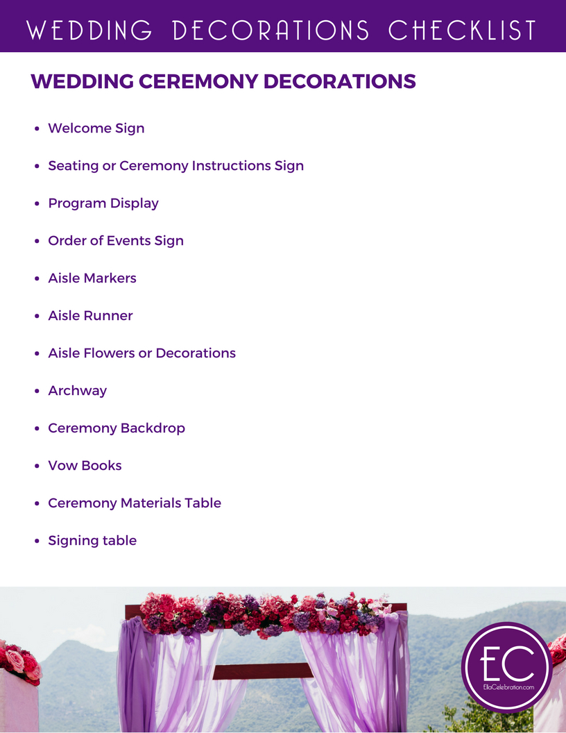 Free Printable Wedding Decorations