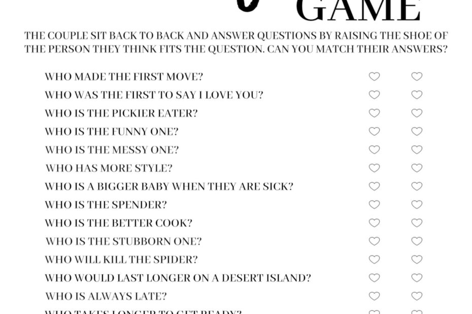 Free Printable Wedding Games