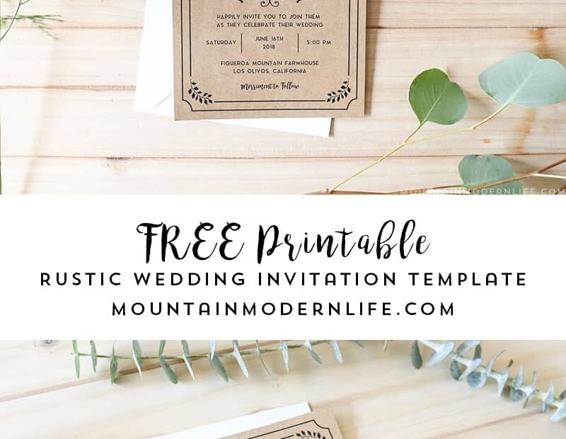 FREE Printable Wedding Invitation Template