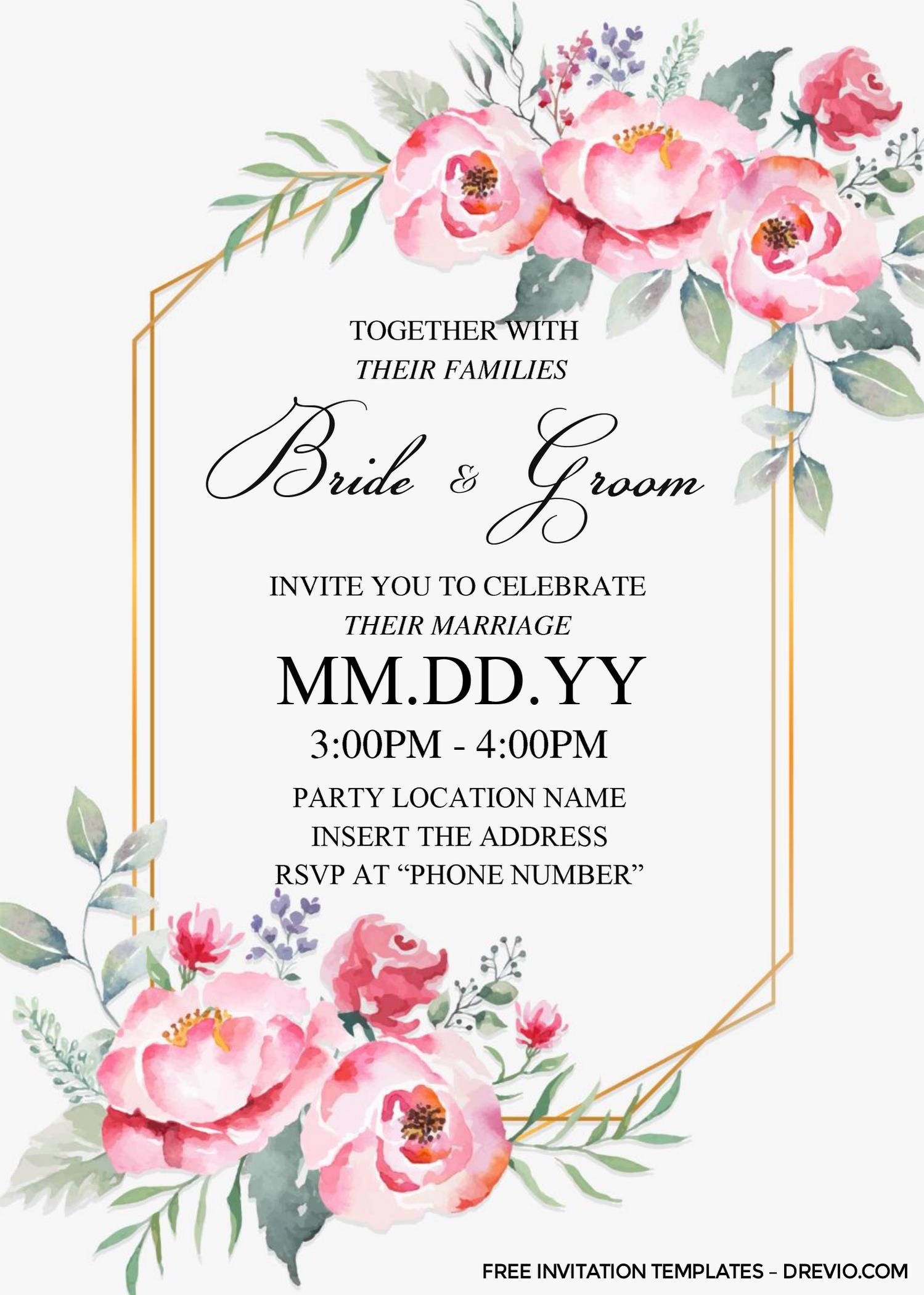 Free Printable Wedding Invitation Template For Microsoft Word 