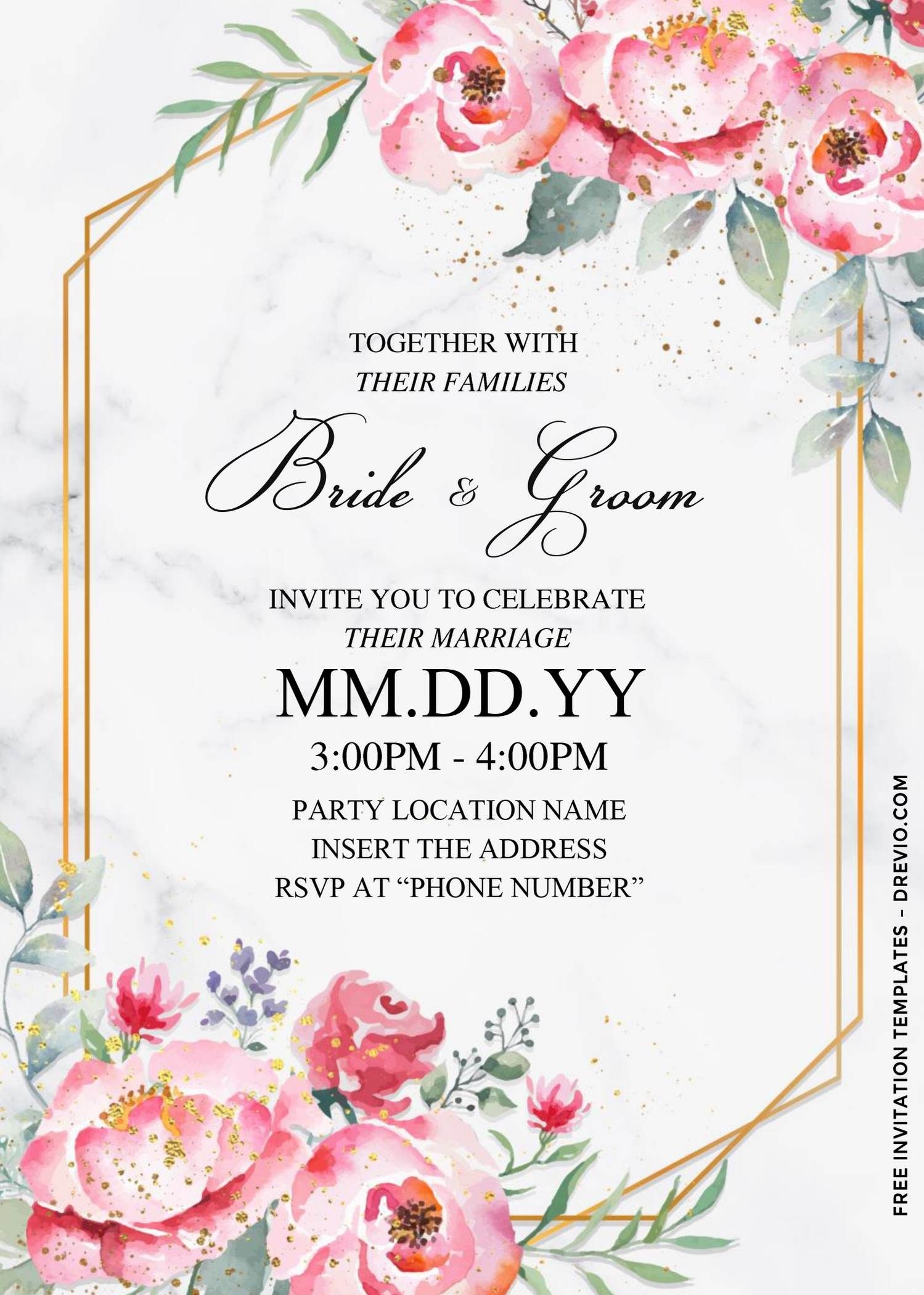 Free Printable Wedding Invitation Template For Word Printable Templates