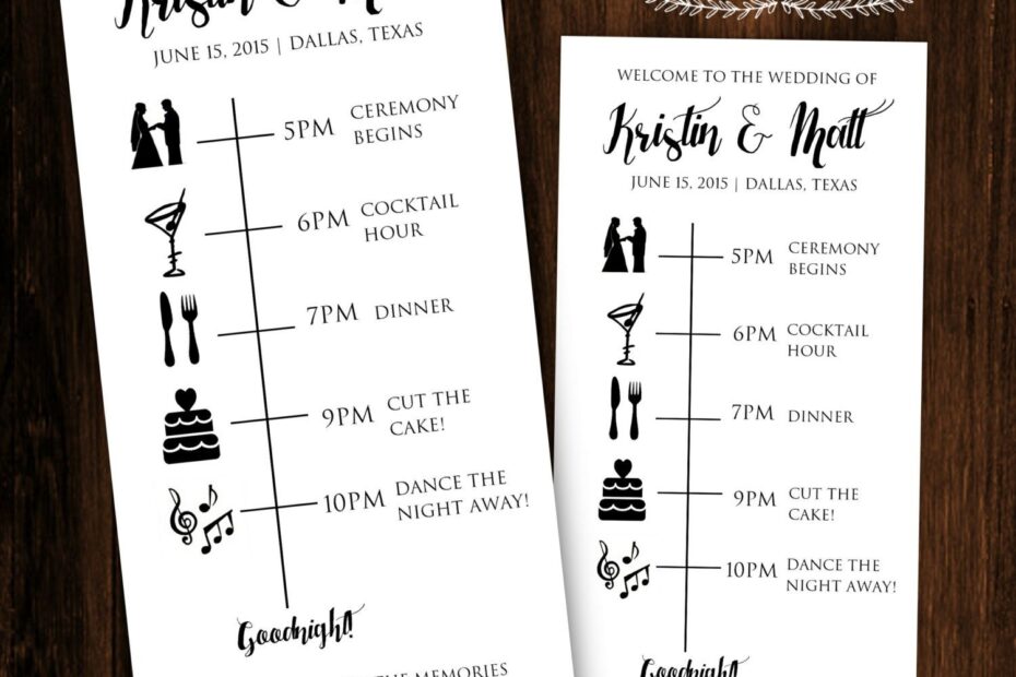 Free Printable Wedding Itinerary Templates Free Templates Printable