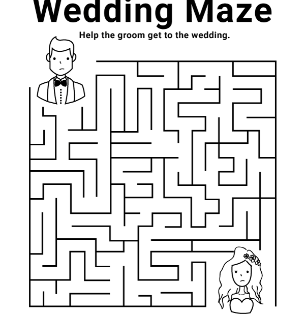 Free Printable Wedding Maze Fun Activity For Kids