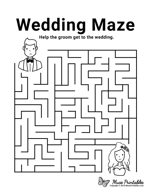 Free Printable Wedding Maze Fun Activity For Kids