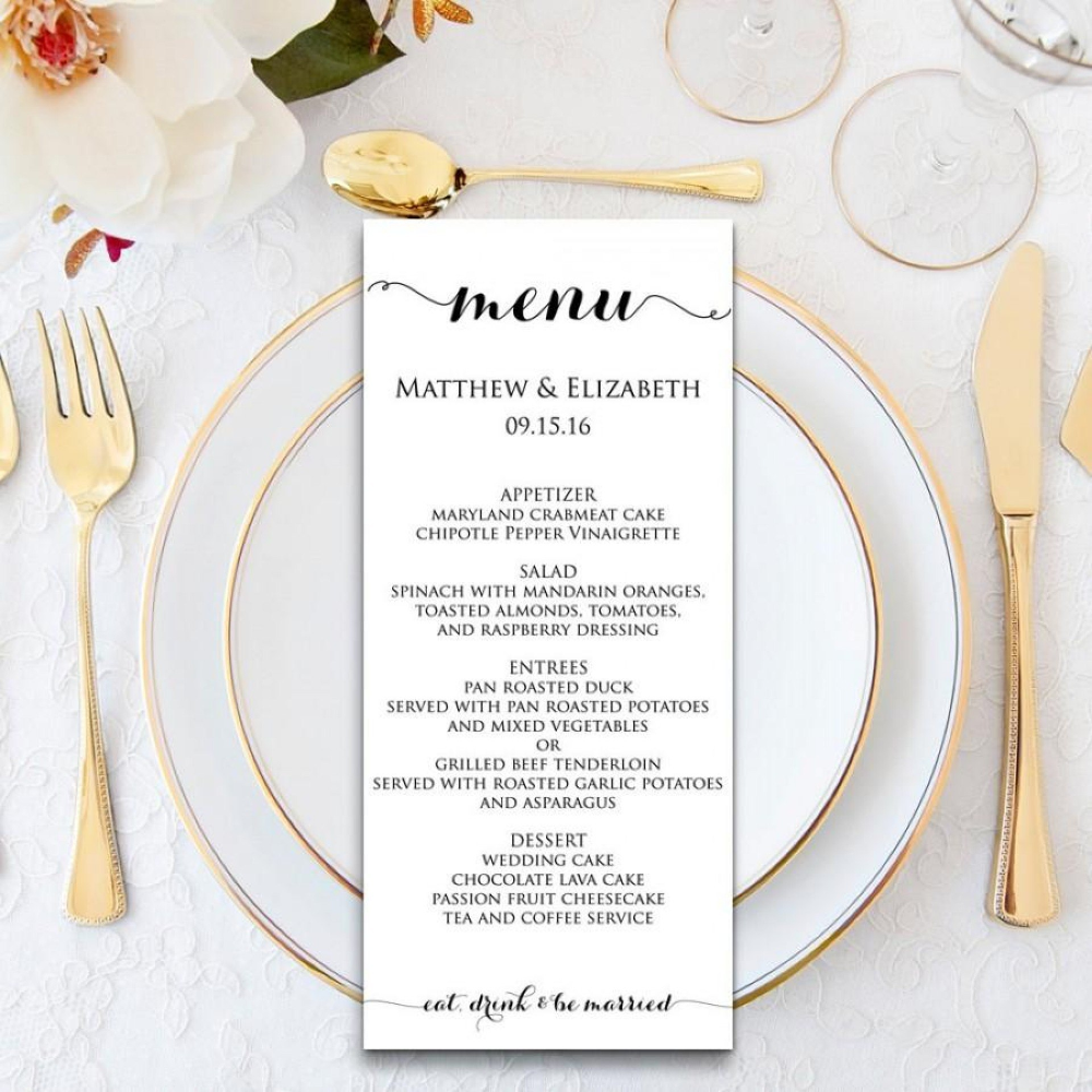 Free Printable Wedding Menu Card Template Printable Templates