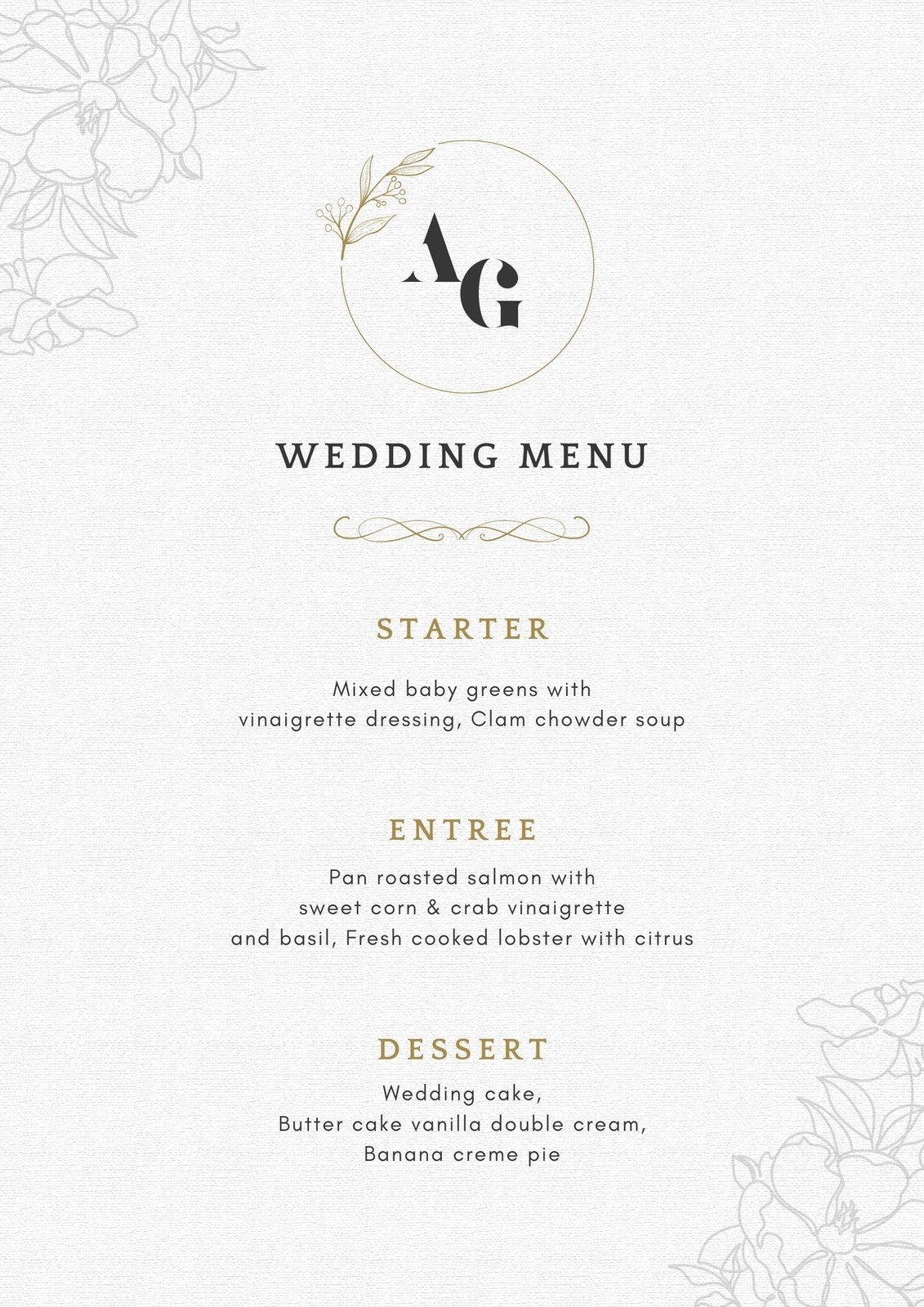 Free Printable Wedding Menu Cards Download Free Printable Wedding Menu 