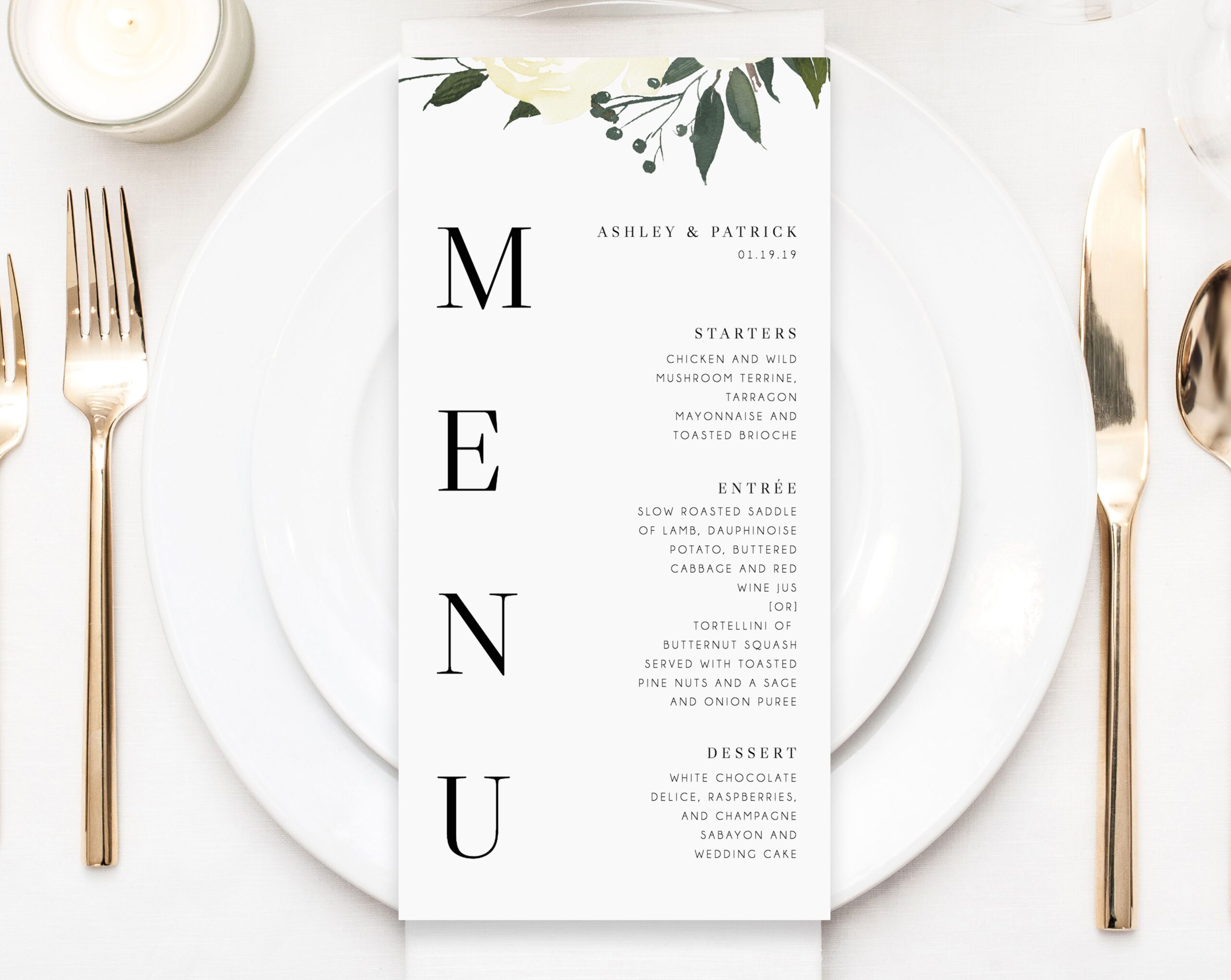 Free Printable Wedding Menu Template Ethan Jephcott