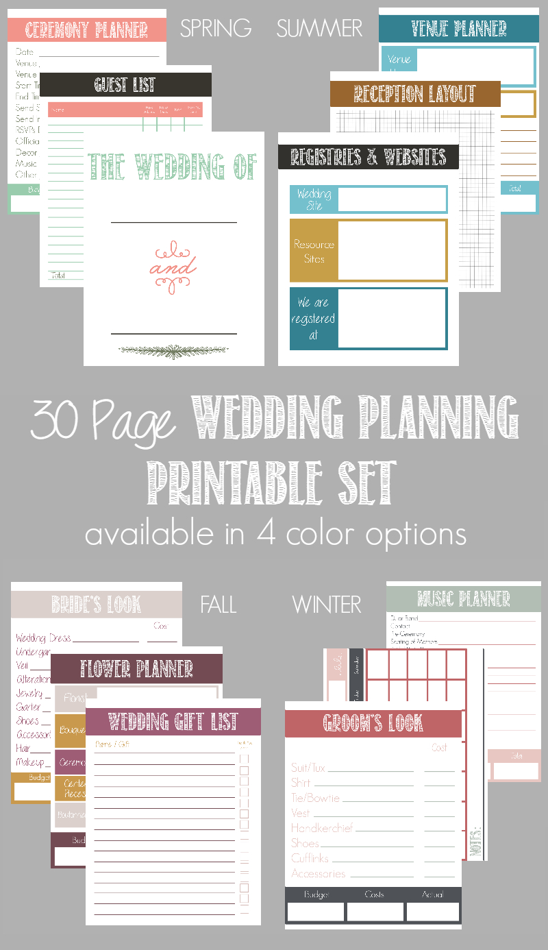 Free Printable Wedding Planner Book