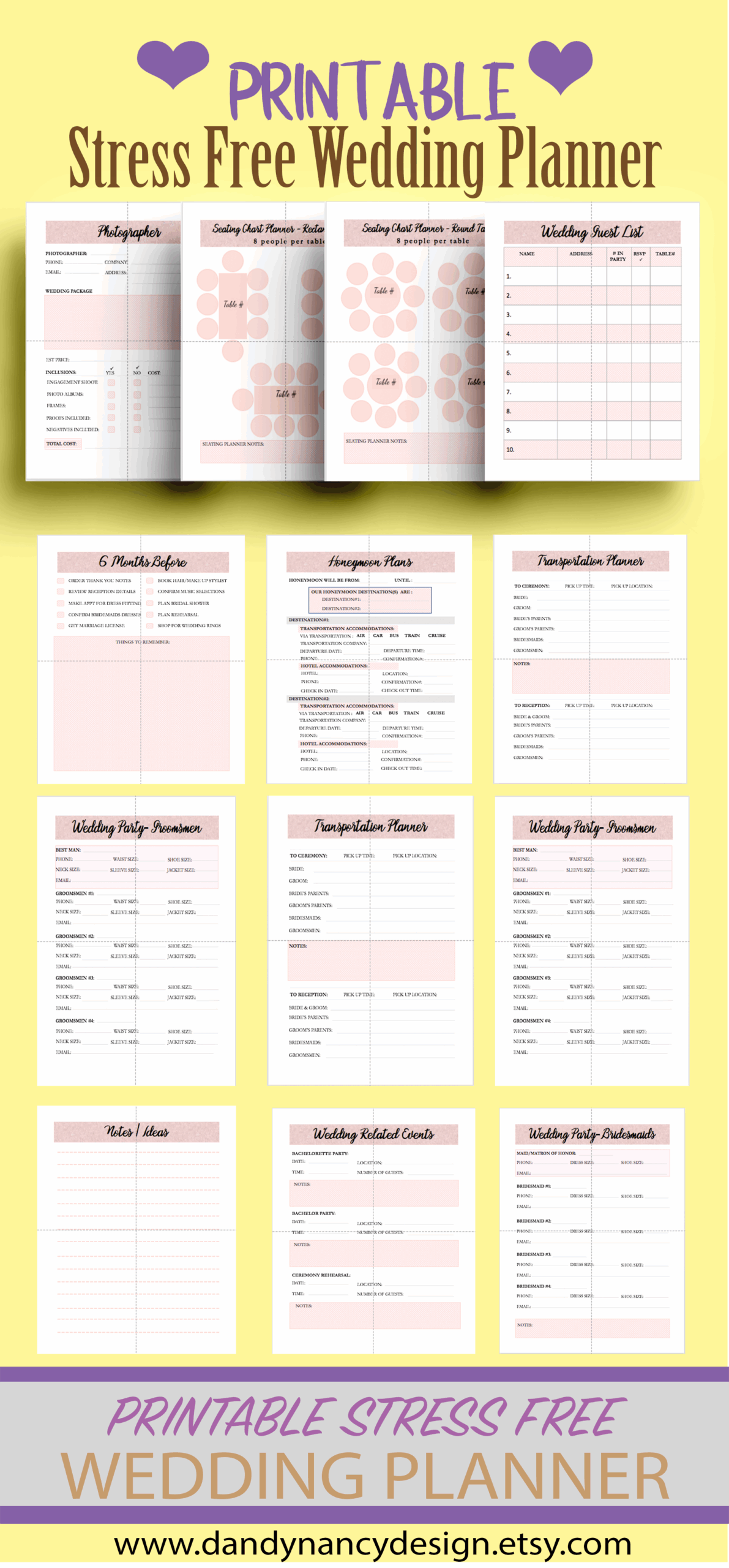 Free Printable Wedding Planner Worksheets