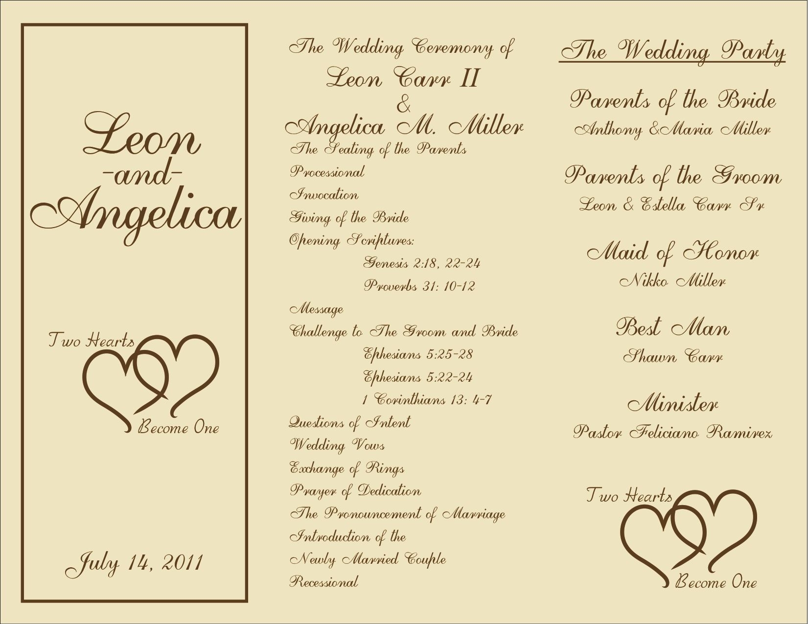 Free Printable Wedding Programs Templates Sample Wedding Ceremony 
