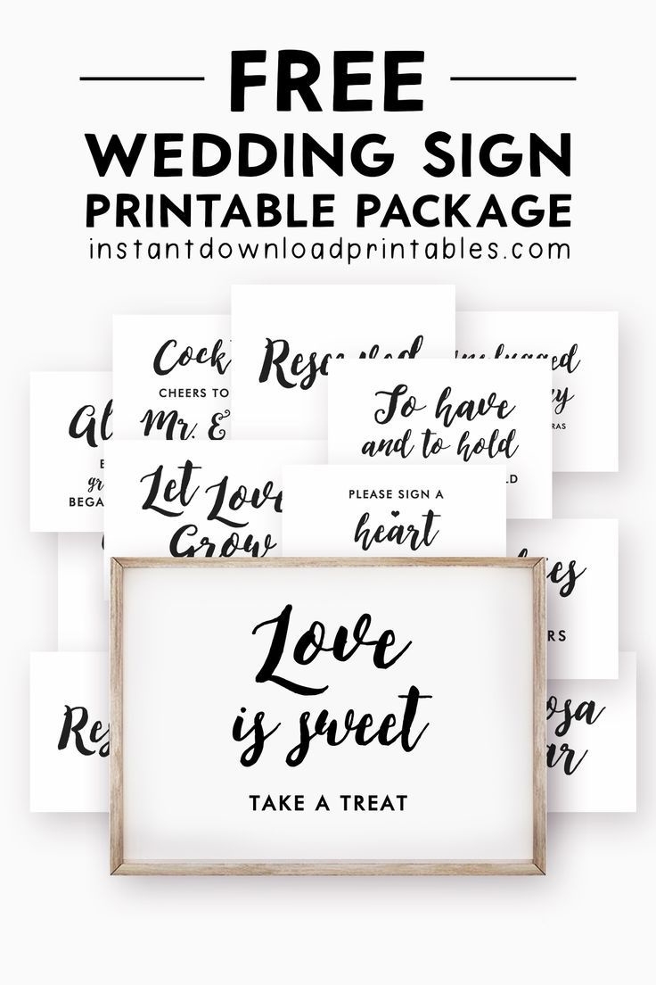 Free Printable Wedding Signs FREE Printable A Z