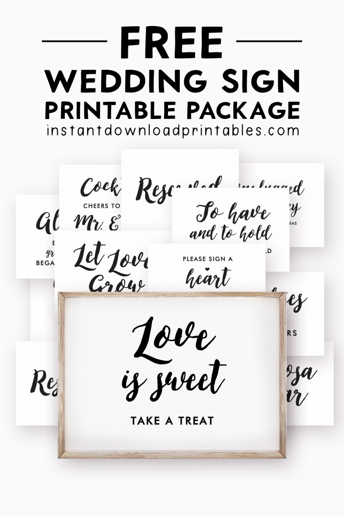 Free Printable Wedding Signs Instant Download Printables