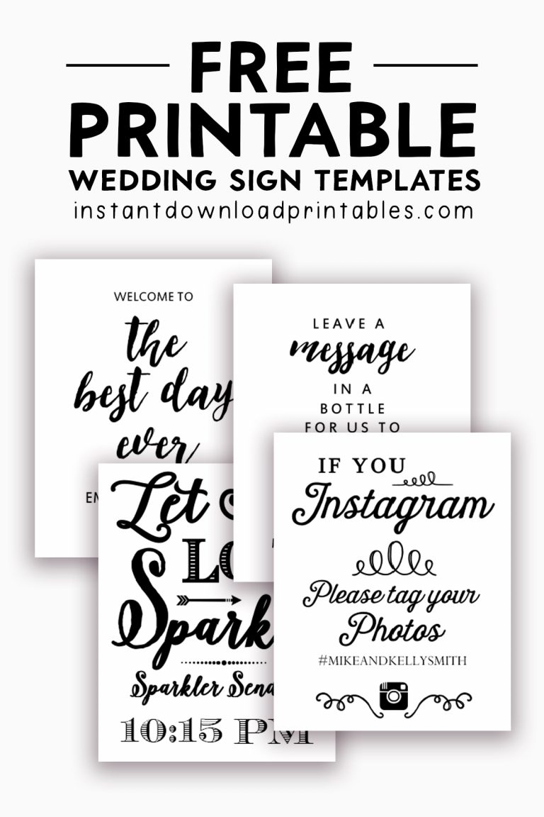 Free Printable Wedding Signs Instant Download Printables