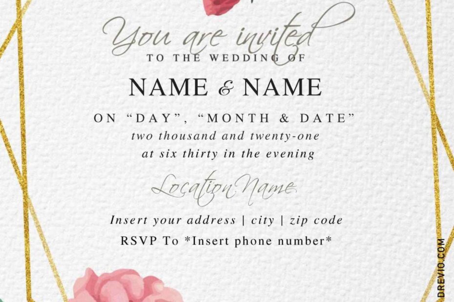 Free Printable Wedding Template Invitations Printable Templates