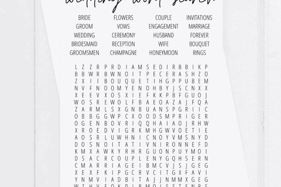 Free Printable Wedding Word Search Word Search Maker