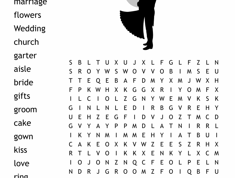 Free Printable Wedding Word Search Word Search Maker