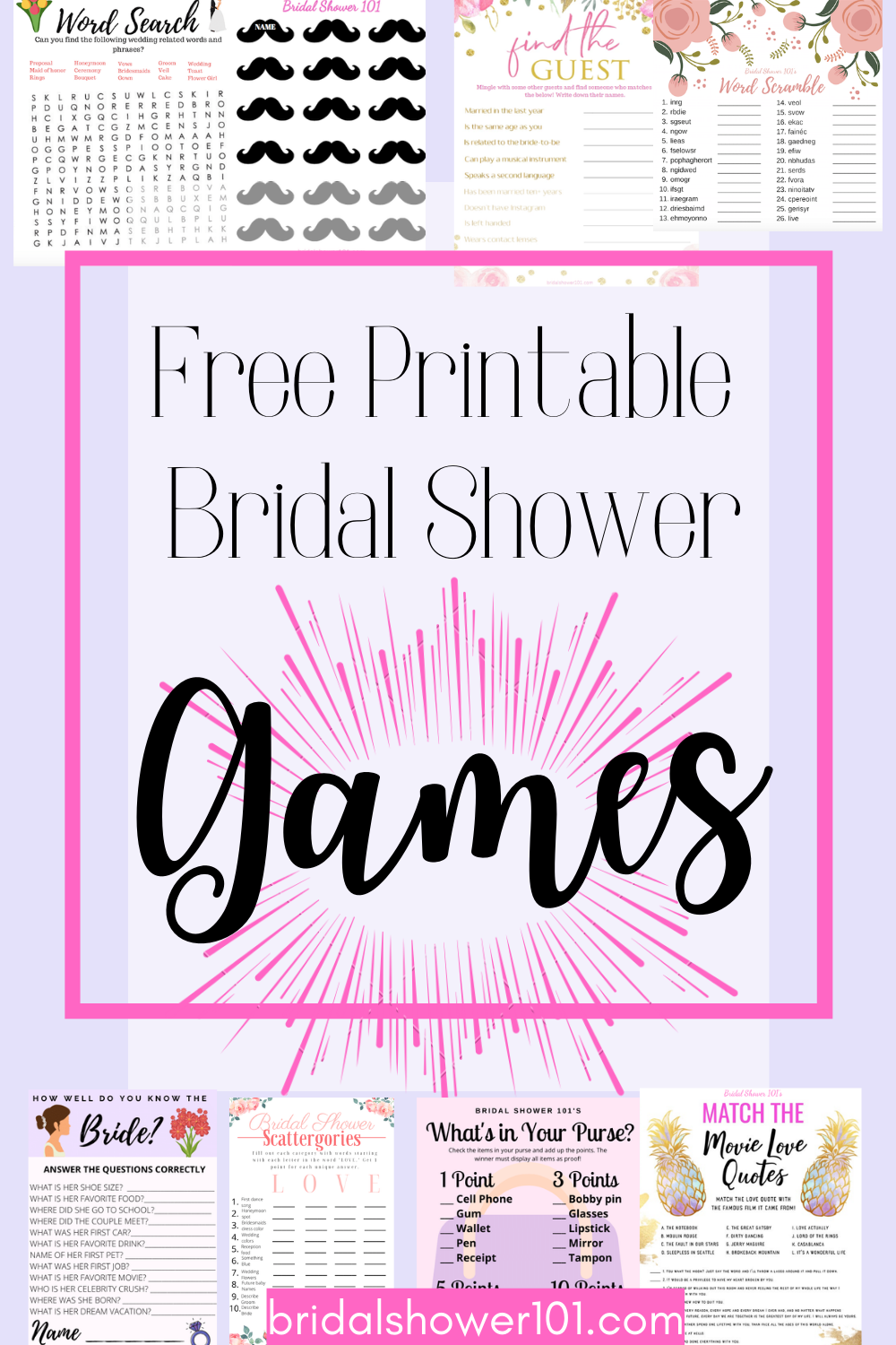 Free Printables For Bridal Shower Printable Sight Words List