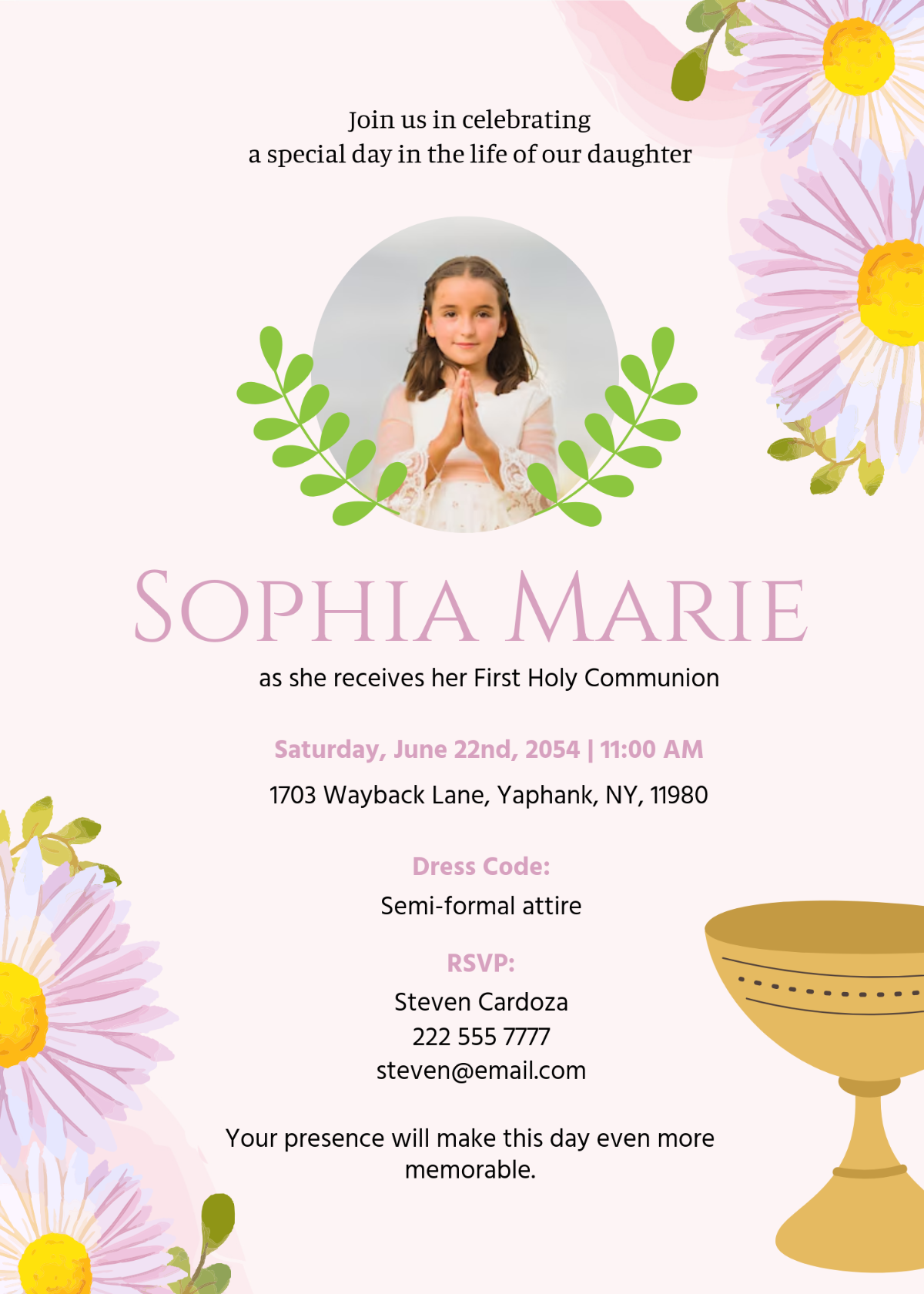 Free Sibling First Communion Invitation Template To Edit Online