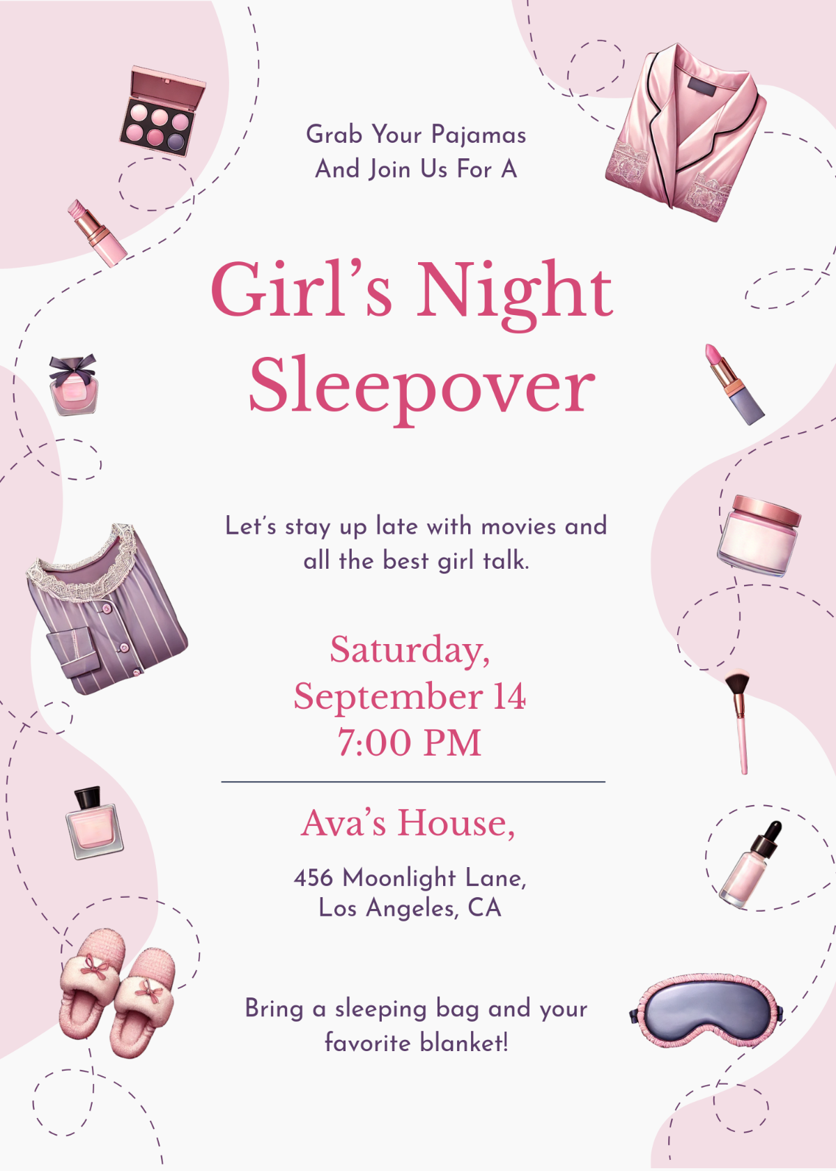 Free Sleepover Invitation Template To Edit Online