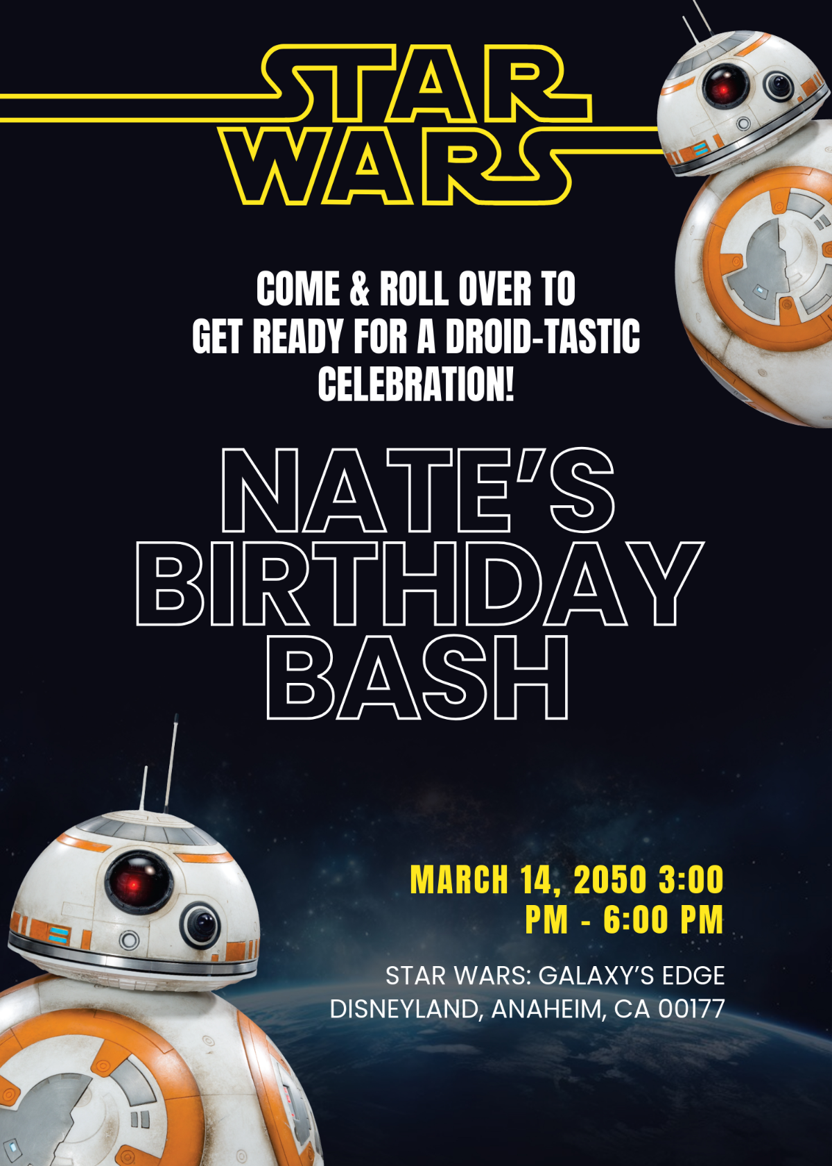 Free Star Wars Birthday Invitation Template To Edit Online
