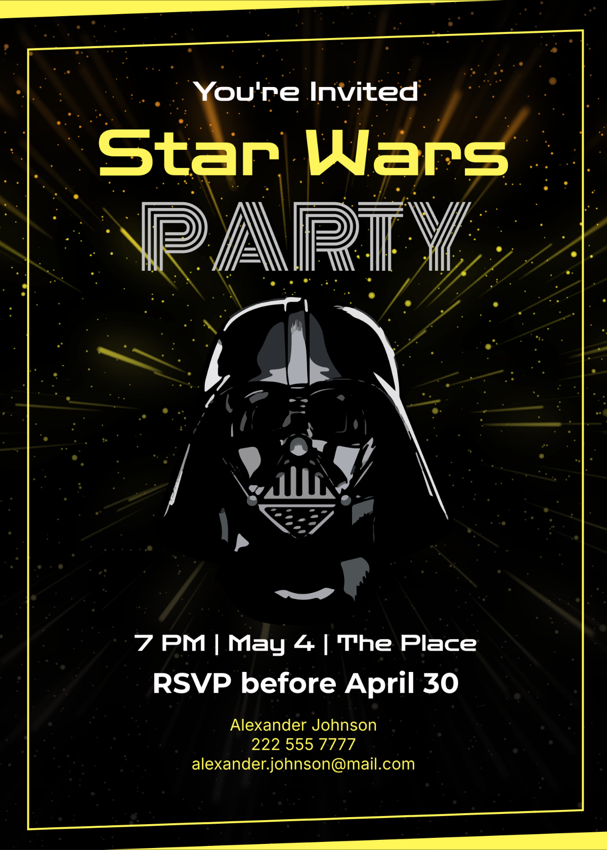 Free Star Wars Birthday Invitation Template To Edit Online
