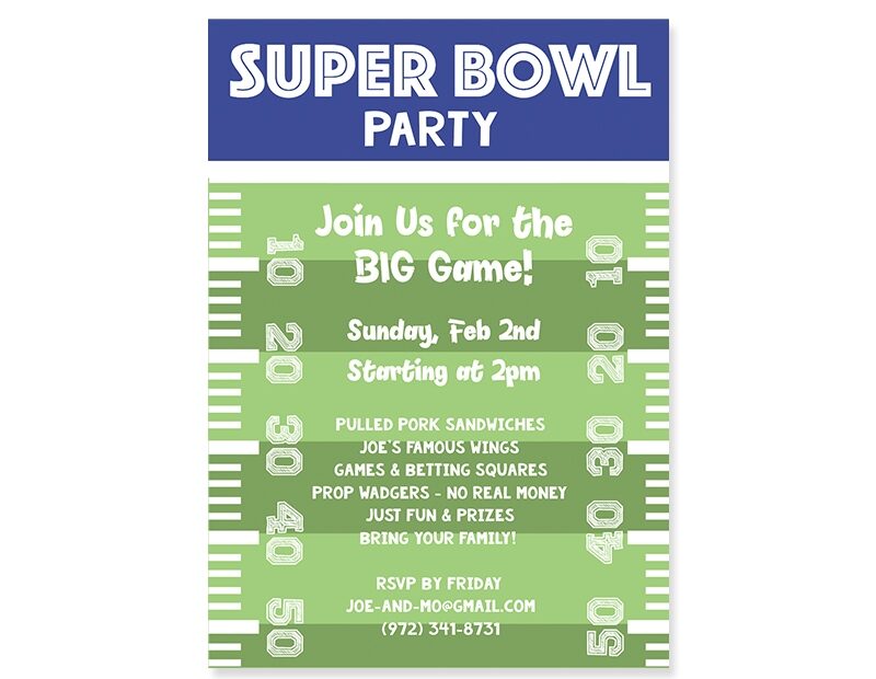 Free Super Bowl Invitation Template Download U0026 Print