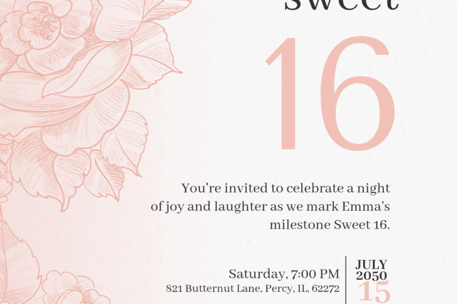 Free Sweet 16 Invitation Templates Editable And Printable