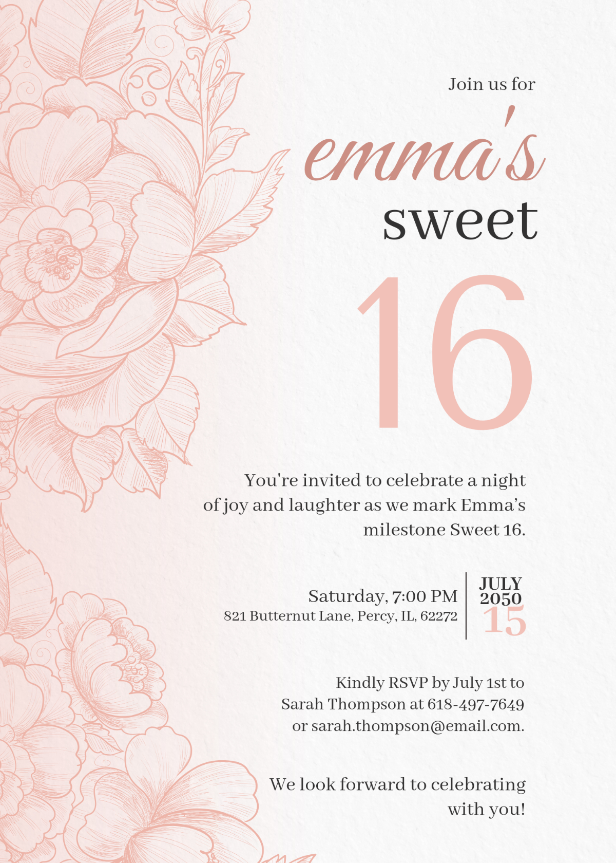 Free Sweet 16 Invitation Templates Editable And Printable