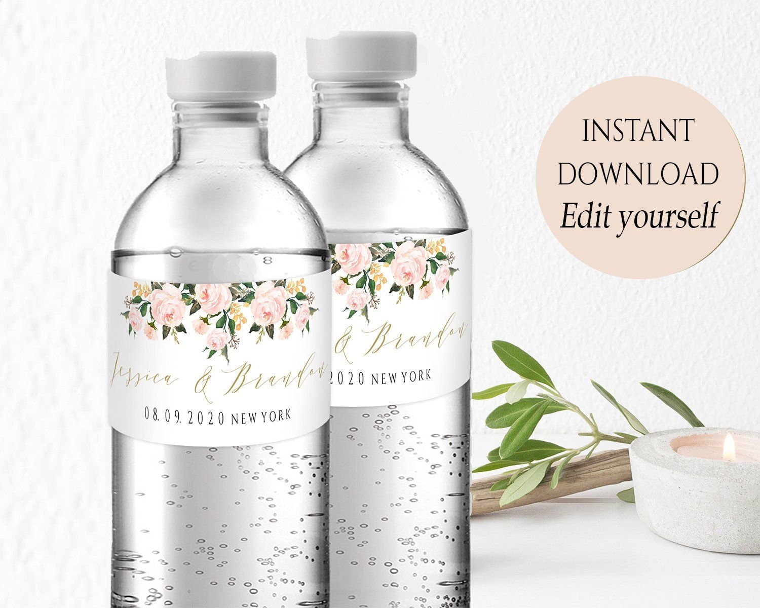 Free Template For Wedding Water Bottle Labels At Wedding