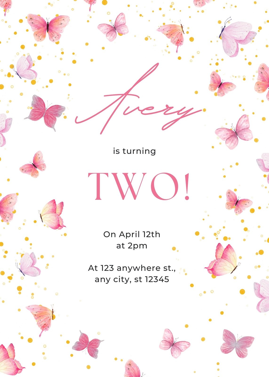 Free To Edit And Print Butterfly Invitation Templates Canva