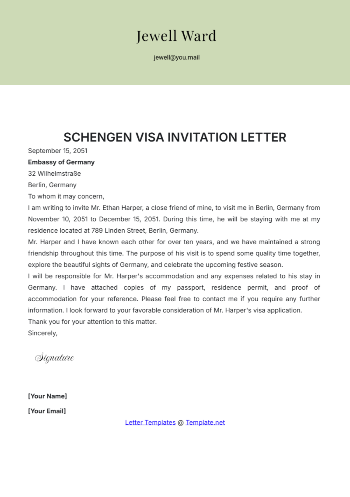 Free Visa Invitation Letter Templates Editable And Printable