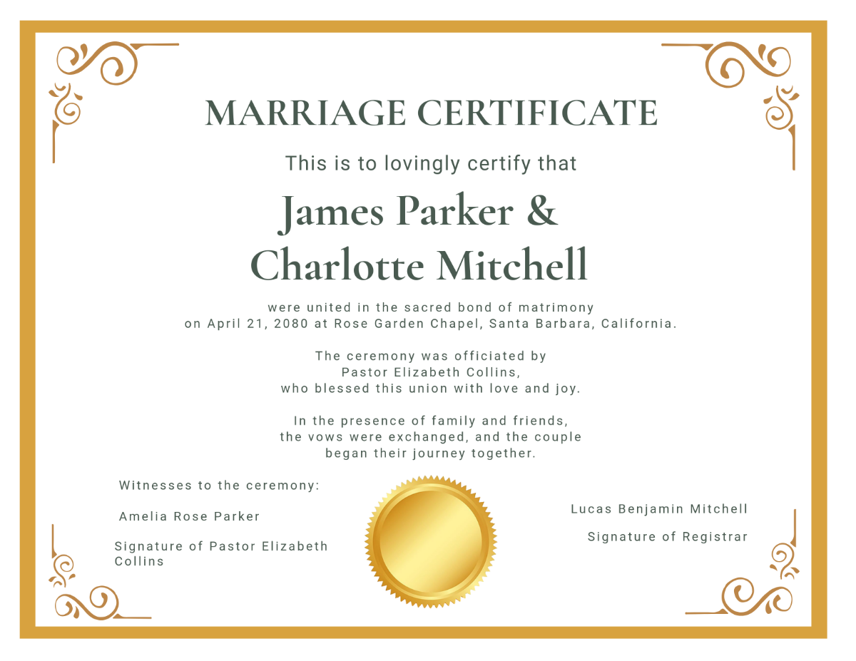 Free Vow Renewal Marriage Certificate Template To Edit Online