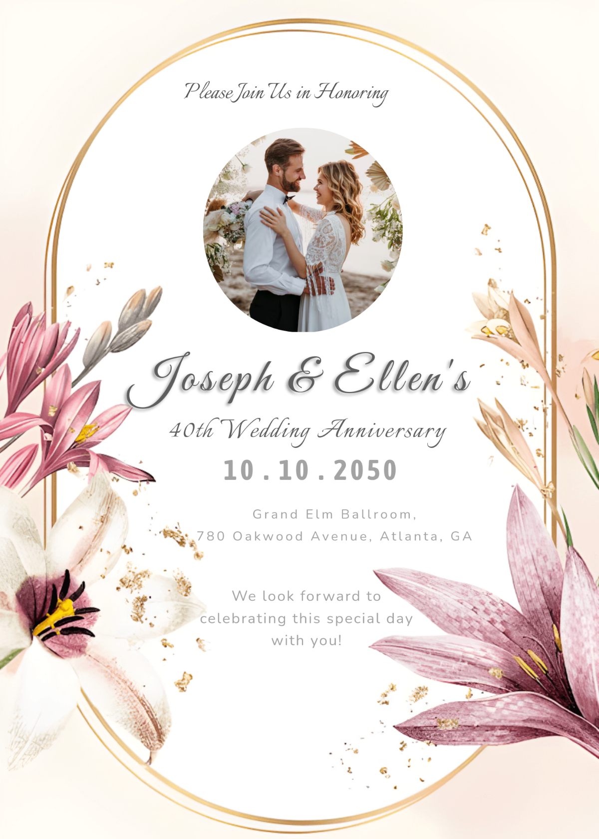 Free Wedding Anniversary Invitation Templates Editable And Printable