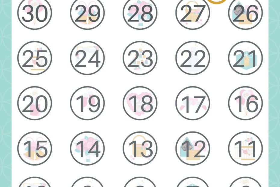 FREE Wedding Countdown Calendar Printable