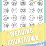 FREE Wedding Countdown Calendar Printable Printables For Life