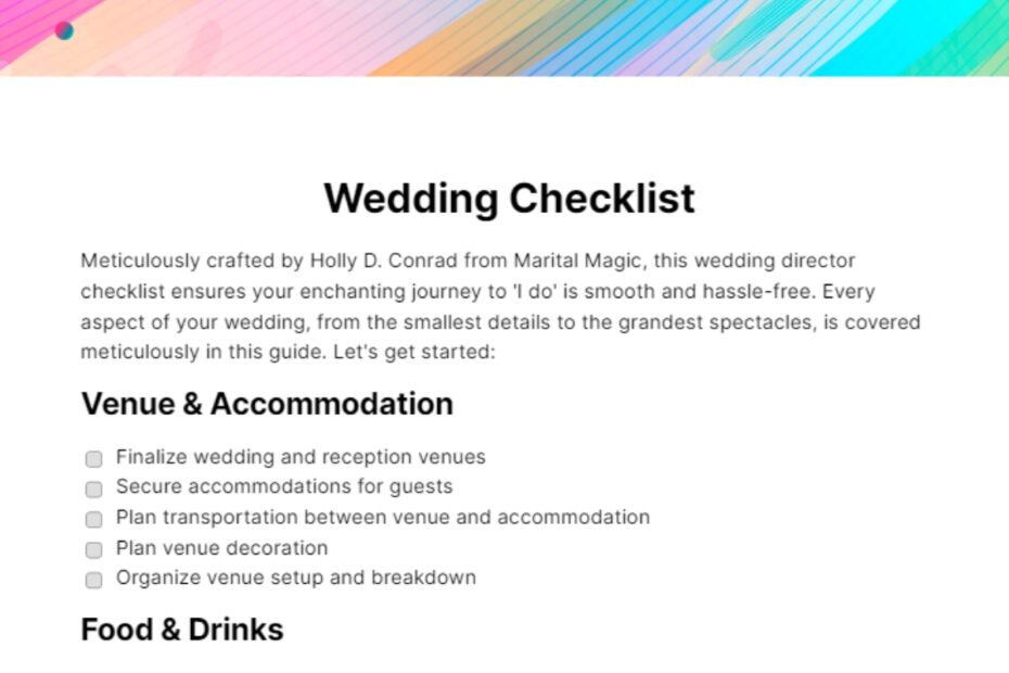 Free Wedding Director Checklist Edit Online Download Template