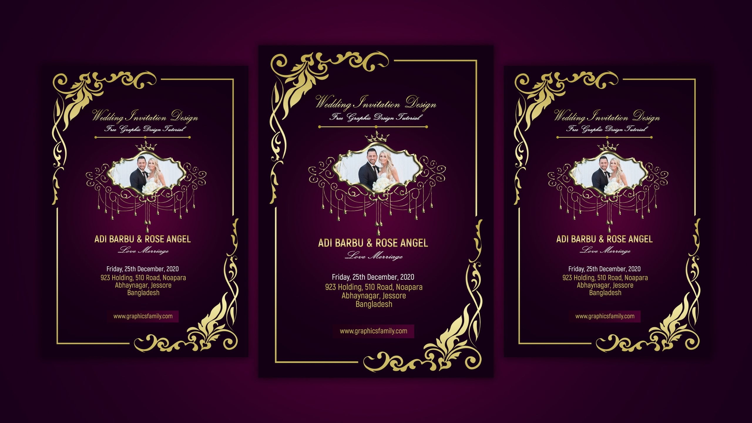 Free Wedding Invitation Card Template GraphicsFamily