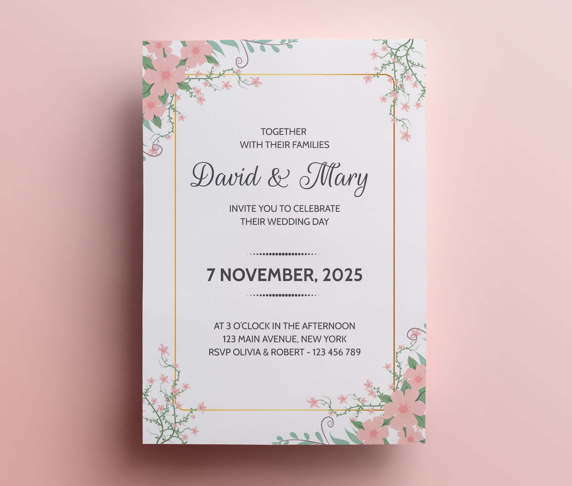 Free Wedding Invitation Template AI 