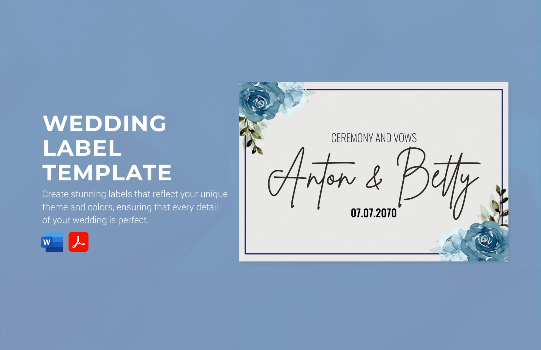 Free Wedding Label Templates Editable And Printable