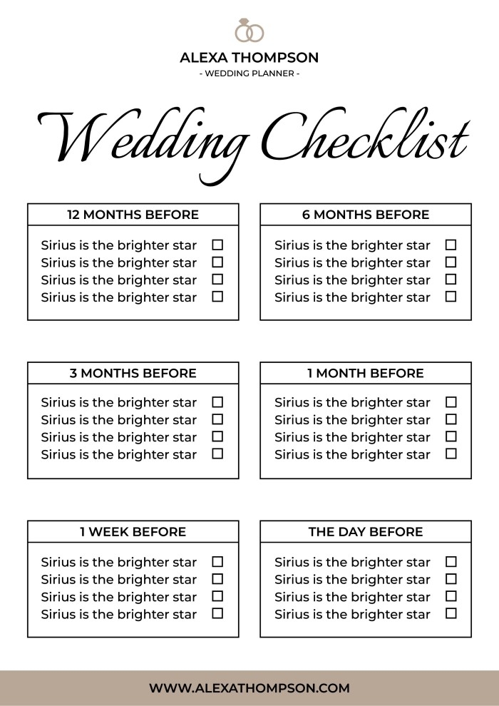 Free Wedding Planner Checklist Printable Guide Printables For Everyone