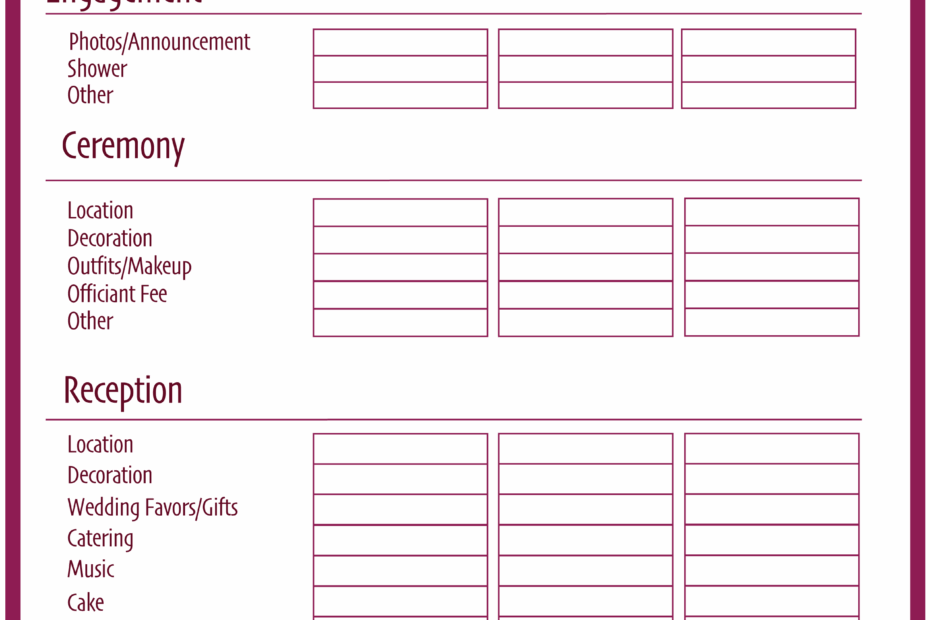 Free Wedding Planner Printable