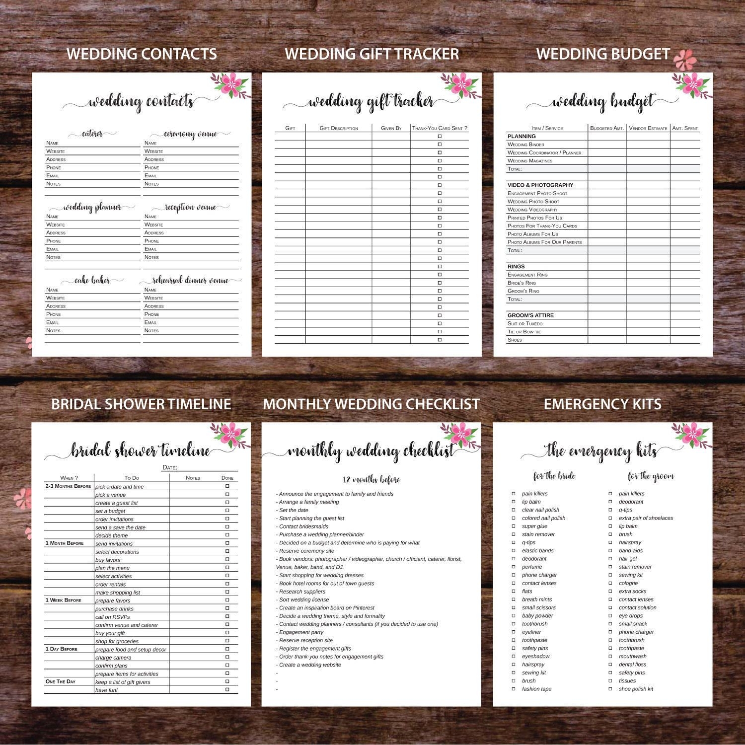 Free Wedding Planner Printables Pdf