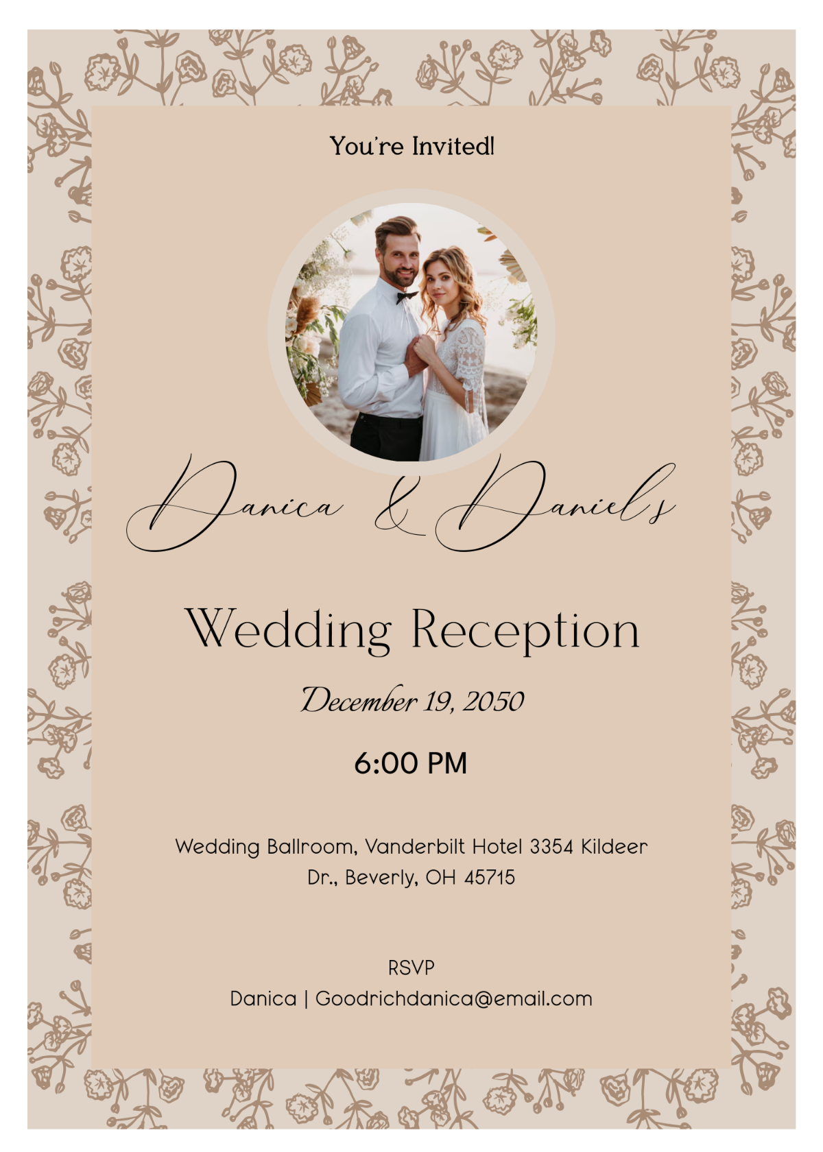 Free Wedding Reception Invitation Templates Editable And Printable