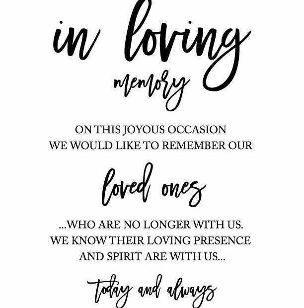 Free Wedding Rembrance Sign In Loving Memory Weddingchicks Free