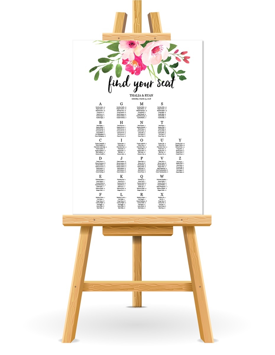Free Wedding Seating Chart Printable Easy Guest Arrangement 