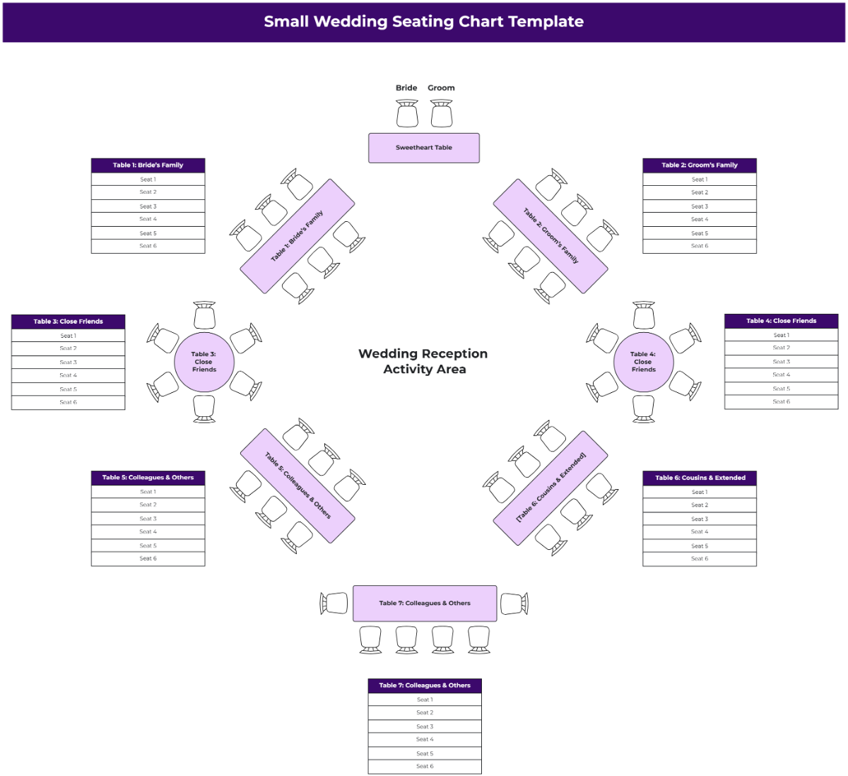 Free Wedding Seating Chart Templates Editable And Printable