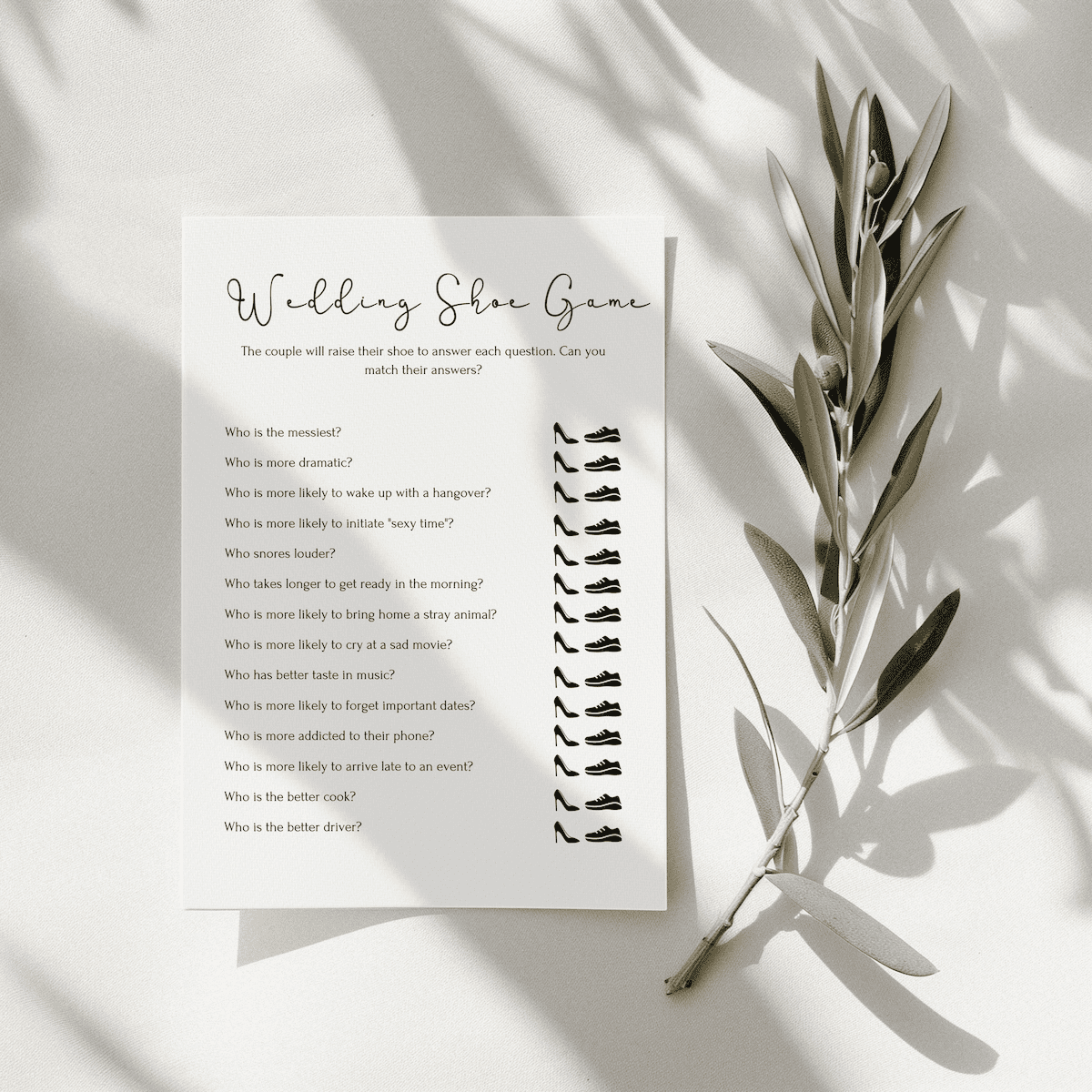 FREE Wedding Shoe Game Southern Bride