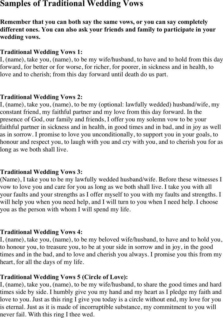 Free Wedding Vows Samples PDF 14KB 4 Page s 